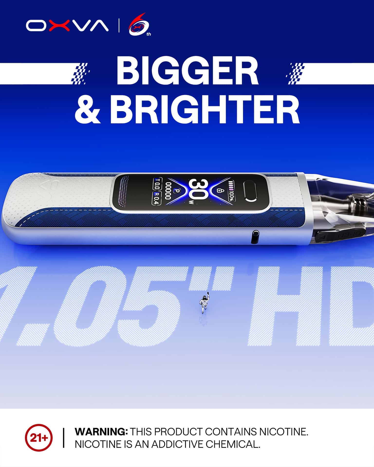 Oxva xlim pro 3 1. 05 inch hd display - bigger and brighter